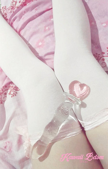 Bdsm Glass Dildo Pink Heart Adult toy Wand Massager aesthetic kittenplay petplay sub bondage ddlg cglg babygirl mdlb anal plug aesthetic baby boy sissy femboy  by Kawaii Bdsm - Cute and Kinky / Worlwide Free and Disreet Shipping (10885581575)