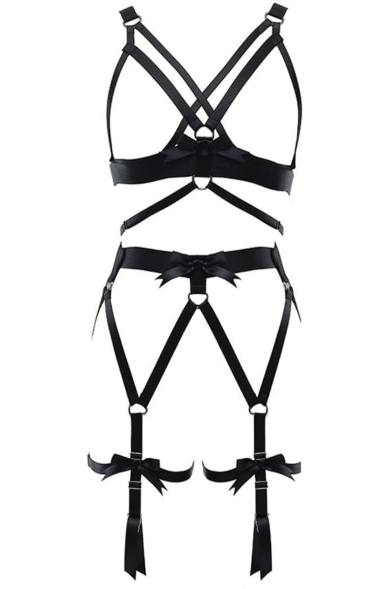 Harness Garter Chest Body handmade luxury bondage pink purple red black sexy belt ddlg babygirl little one girl women submissive by Kawaii Bdsm - Cute and Kinky / Worlwide Free and Disreet Shipping  (499766755380)