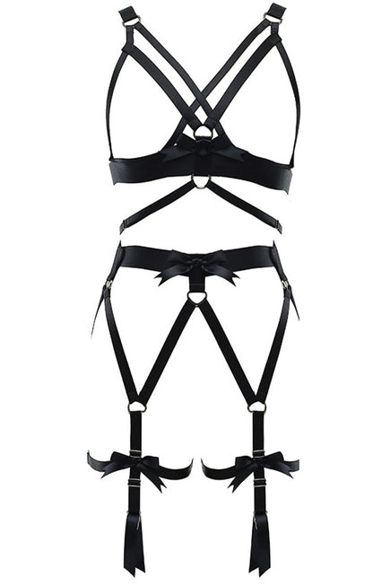 Harness Garter Chest Body handmade luxury bondage pink purple red black sexy belt ddlg babygirl little one girl women submissive by Kawaii Bdsm - Cute and Kinky / Worlwide Free and Disreet Shipping  (499766755380)