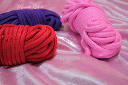 Shibari Rope kinbabu tied restraints Bondage submissive pink purple red and black cotton soft Harness cute aesthetic kink positive  by Kawaii Bdsm - Cute and Kinky / Worldwide Free and Discreet Shipping  (10887775047)