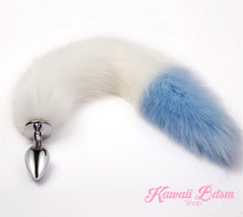 white and blue fox puppy play kitten vegan faux fur tail plug silicone stainless steel neko catgirl cat kittenplay kitten girl boy petplay pet sexy adult toys buttplug plug anal ass submissive goth creepy cute yami ddlg cgl mdlg mdlb ddlb little by Kawaii BDSM - cute and kinky / Worldwide Free Shipping (1073791664180)