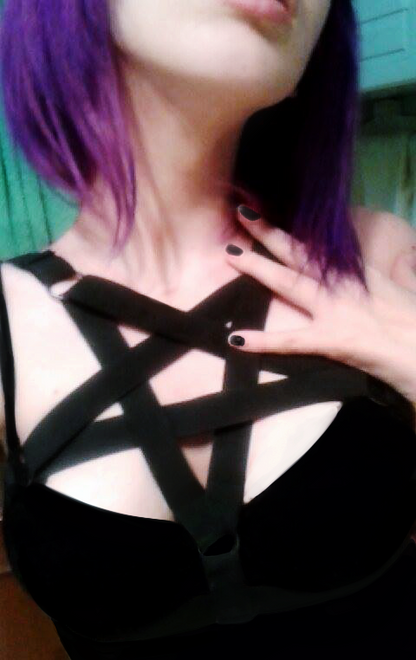 Cute pentagram pastel goth wicca lingerie bra harness garter belt lace sexy kinky black pink fetish aesthetic ddlg cglg mdlg ddlb mdlb little submissive little neko japanese hentai real princess  by Kawaii BDSM - cute and kinky / Worldwide Free Shipping (11023922823)