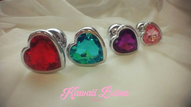 heart plug stainless steel crystal Jewell colorful rainbow ddlgworld ddlgplayground kinky sex buttplug anal babygirl babydoll doll soft aesthetic submissive sub cgl mdlg mdlb ageplay kittenplay neko girl boy by Kawaii BDSM - cute and kinky / Worldwide Free Shipping  (11179135239)