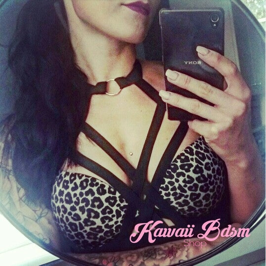 Harness Chest Body handmade bondage black sexy belt ddlg babygirl little one girl women submissive fetish fashion gothic goth pastel outfit little baby by Kawaii Bdsm - Cute and Kinky / Worldwide Free and Discreet Shipping  (11023894599)