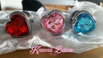 heart plug stainless steel crystal Jewell colorful rainbow ddlgworld ddlgplayground kinky sex buttplug anal babygirl babydoll doll soft aesthetic submissive sub cgl mdlg mdlb ageplay kittenplay neko girl boy by Kawaii BDSM - cute and kinky / Worldwide Free Shipping  (11179135239)