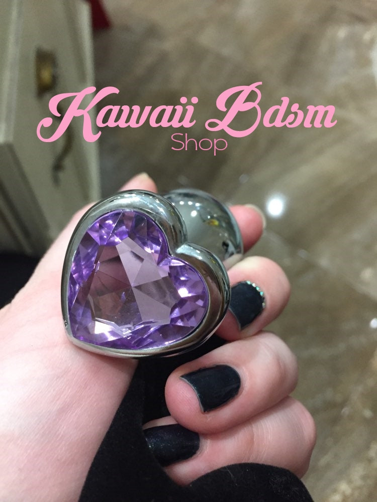 heart plug stainless steel crystal Jewell colorful rainbow ddlgworld ddlgplayground kinky sex buttplug anal babygirl babydoll doll soft aesthetic submissive sub cgl mdlg mdlb ageplay kittenplay neko girl boy by Kawaii BDSM - cute and kinky / Worldwide Free Shipping  (11179135239)