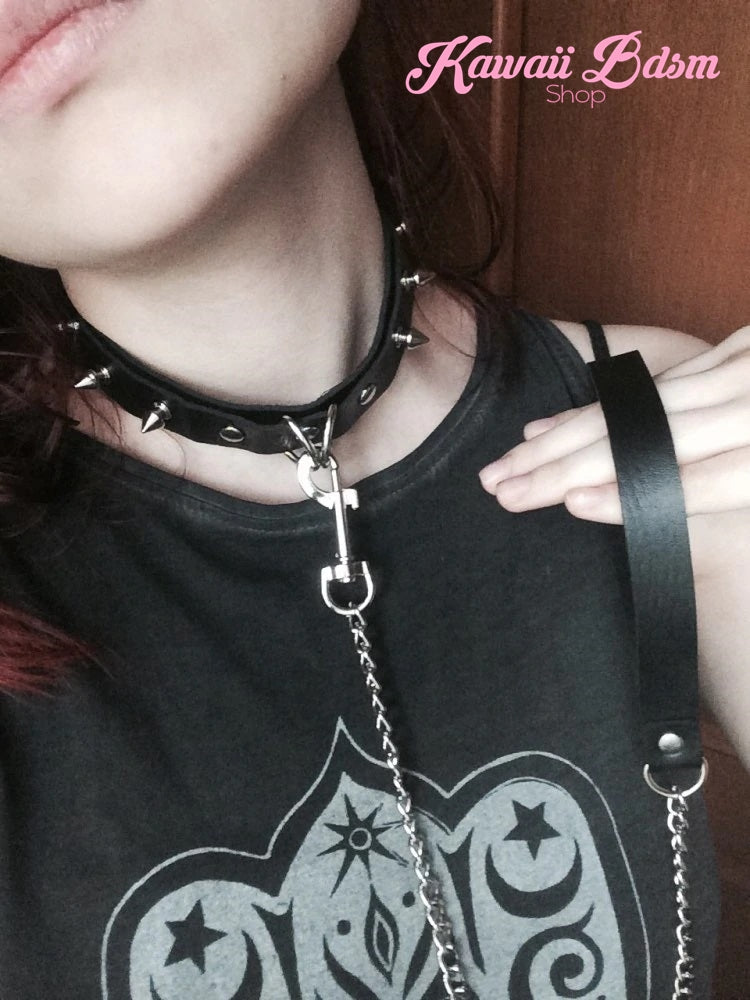 collar leash choker fashion goth sexy slave sub submissive ddlg cglg cglb mdlb mommy daddy little bondage black pink gothic fashion outfit petplay ageplay roleplay aesthetic white by Kawaii Bdsm - Cute and Kinky / Worldwide Free and Discreet Shipping  (781560414260)