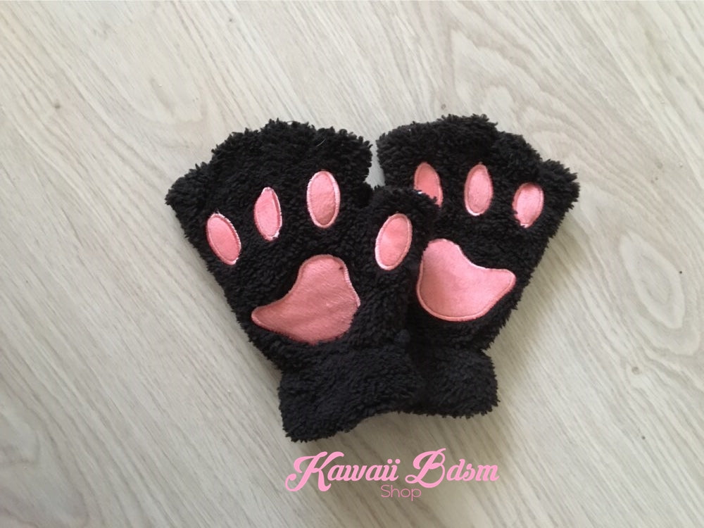 Plush Paw Fingerless Gloves (21118844935)
