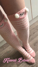 Pink Sheep Striped Thigh Highs (381790322725)