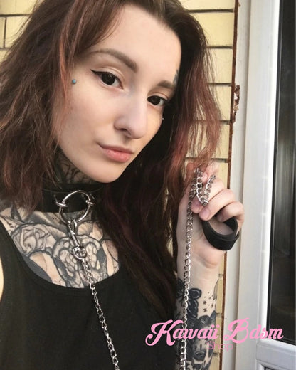 O ring choker collar brat sub submissive dom slave sexy leash chain training ddlg ddlb cglg cglb mdlg mdlb little boy girl pink black purple red goth fashion doll baby by Kawaii Bdsm - Cute and Kinky / Worldwide Free and Discreet Shipping   (1227641126964)