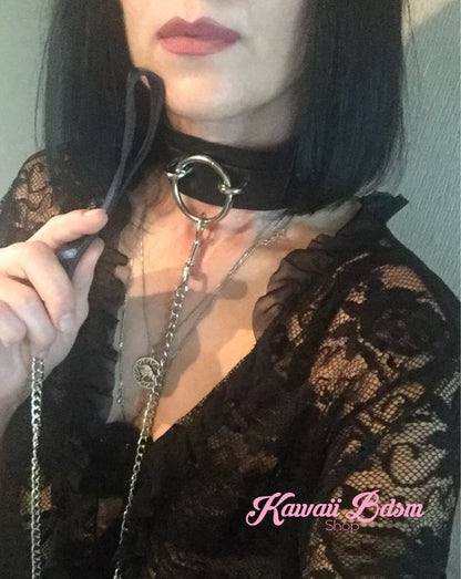 O ring choker collar brat sub submissive dom slave sexy leash chain training ddlg ddlb cglg cglb mdlg mdlb little boy girl pink black purple red goth fashion doll baby by Kawaii Bdsm - Cute and Kinky / Worldwide Free and Discreet Shipping   (1227641126964)