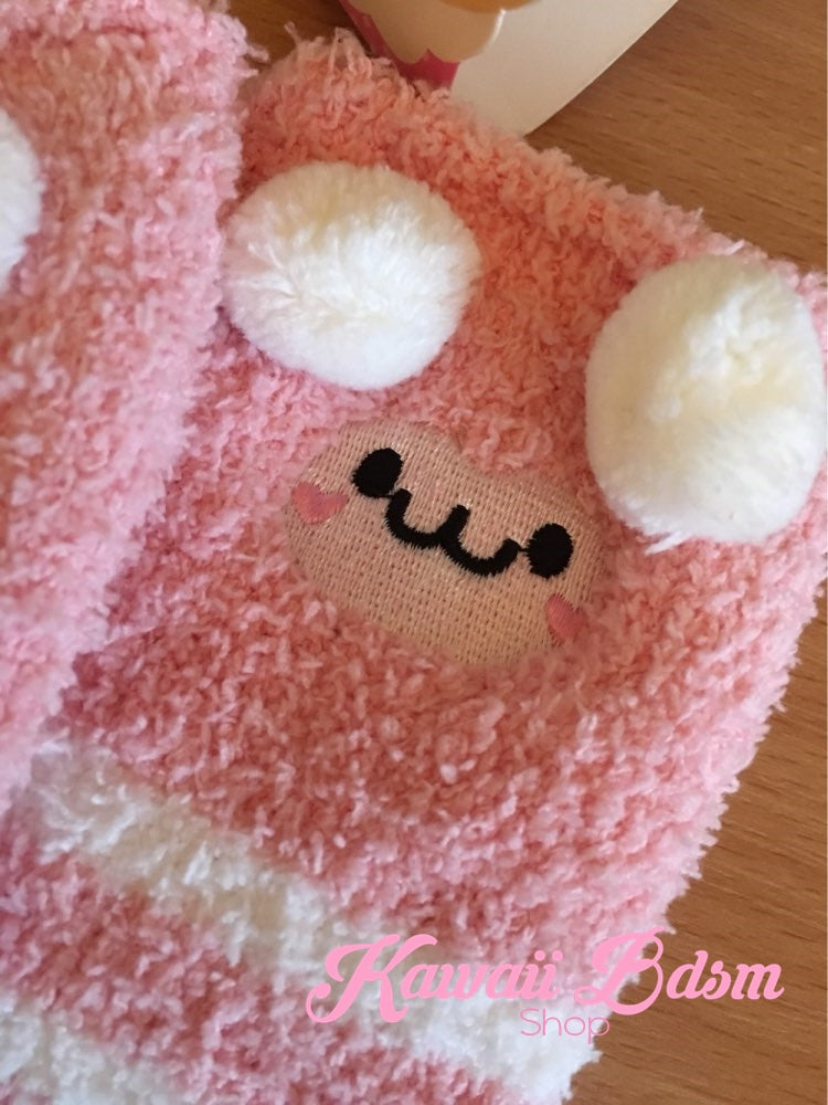 Pink Sheep Striped Thigh Highs (381790322725)