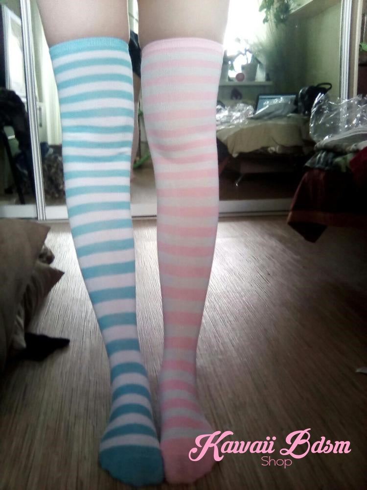 Striped Thigh High Socks (11562629383)