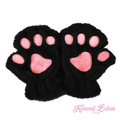 Plush Paw Fingerless Gloves (21118844935)