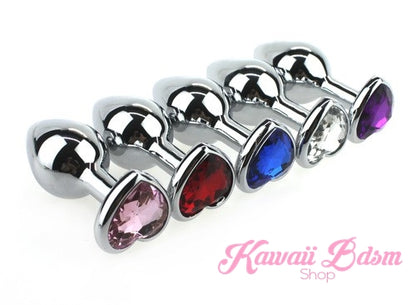 heart plug stainless steel crystal Jewell colorful rainbow ddlgworld ddlgplayground kinky sex buttplug anal babygirl babydoll doll soft aesthetic submissive sub cgl mdlg mdlb ageplay kittenplay neko girl boy by Kawaii BDSM - cute and kinky / Worldwide Free Shipping  (11179135239)