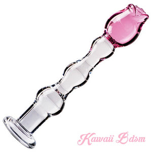Rose glass Wand dildo flower plug kawaii bdsm ddlgworld(10992194695)