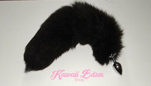 Black vegan faux fur tail plug silicone stainless steel neko catgirl cat kittenplay kitten girl boy petplay pet sexy adult toys buttplug plug anal ass submissive ddlg cgl mdlg mdlb ddlb little by Kawaii BDSM - cute and kinky / Worldwide Free Shipping (10887654343)