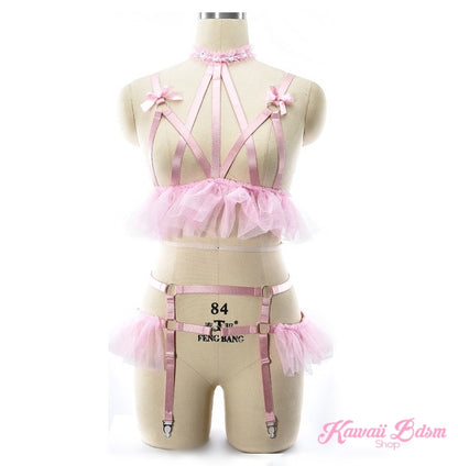 Cute lingerie bra harness garter belt lace sexy kinky black pink fetish aesthetic ddlg cglg mdlg ddlb mdlb little submissive little neko japanese hentai real princess by Kawaii BDSM - cute and kinky / Worldwide Free Shipping (5383414513826)