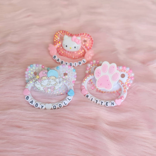 Slot for Custom Deco Pacifier ABDL DDLG DDLB CGL paci handmade kitten sanrio boy girl baby kitty 