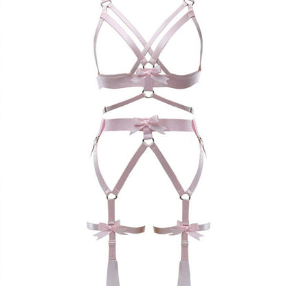 Harness Garter Chest Body handmade luxury bondage pink purple red black sexy belt ddlg babygirl little one girl women submissive by Kawaii Bdsm - Cute and Kinky / Worlwide Free and Disreet Shipping  (499766755380)