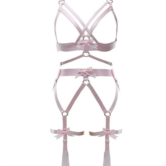 Harness Garter Chest Body handmade luxury bondage pink purple red black sexy belt ddlg babygirl little one girl women submissive by Kawaii Bdsm - Cute and Kinky / Worlwide Free and Disreet Shipping  (499766755380)