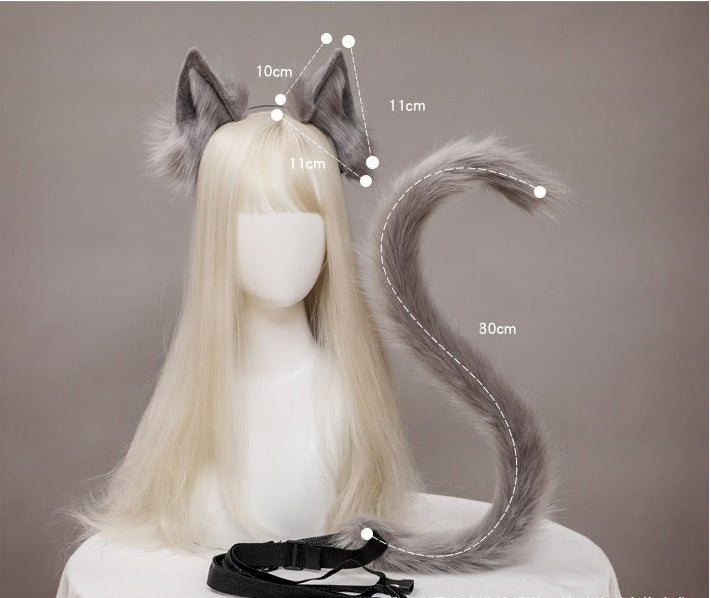 Realistic Long Tail & Ears Set
