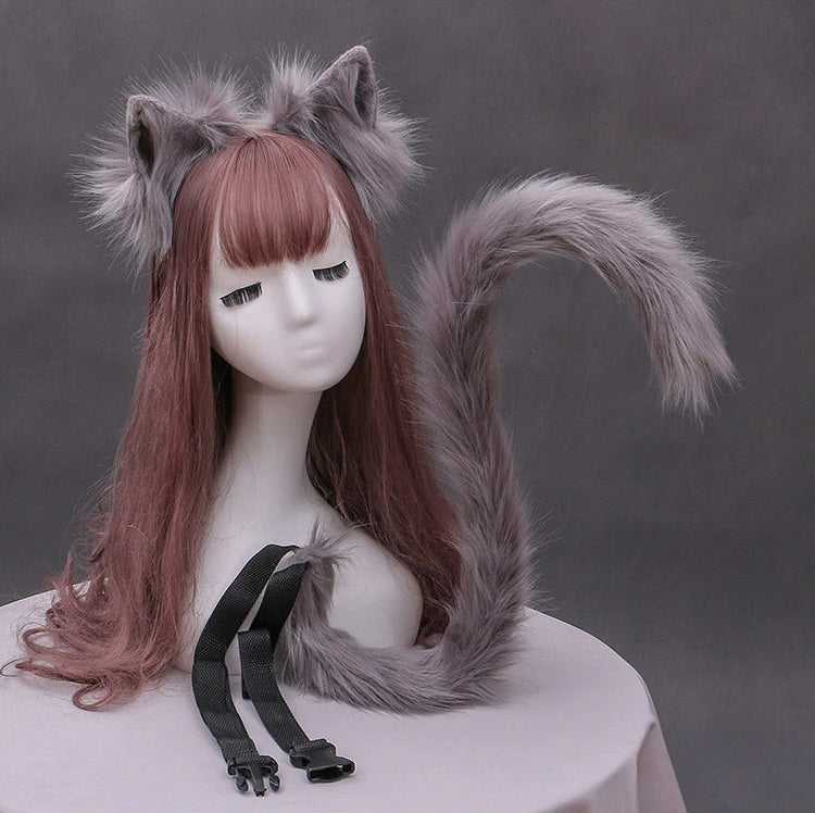 Realistic Long Tail & Ears Set