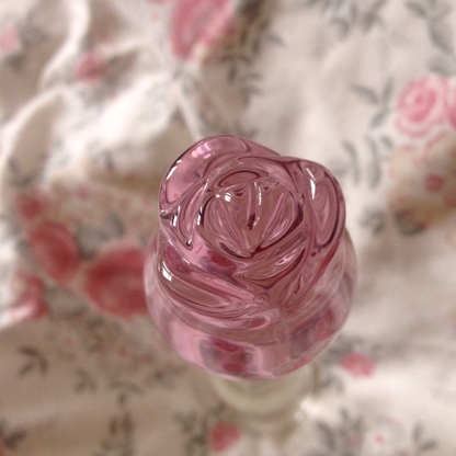 Rose glass Wand dildo flower plug kawaii bdsm ddlgworld(10992194695)