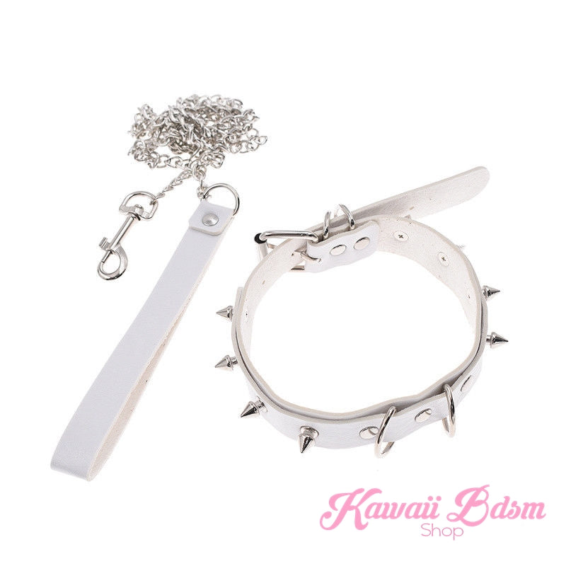 collar leash choker fashion goth sexy slave sub submissive ddlg cglg cglb mdlb mommy daddy little bondage black pink aesthetic white by Kawaii Bdsm - Cute and Kinky / Worldwide Free and Discreet Shipping  (781560414260)