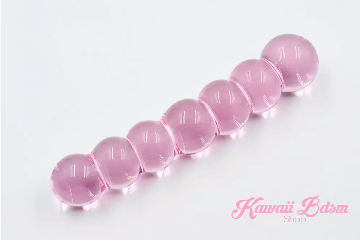 Bdsm Glass Dildo Pink Adult toy Wand Anal Plug Massager aesthetic kittenplay petplay sub bondage ddlg cglg babygirl mdlb by Kawaii Bdsm - Cute and Kinky / Worldwide Free and Discreet Shipping (11528150343)